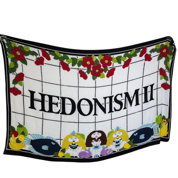 Hedonism II Graphic Wall Art Floral People Fish Fabric Handmade Indonesia 42x70 - Picture 1 of 10